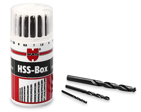 Набор спиральных сверл HSS в цилиндрическом футляре