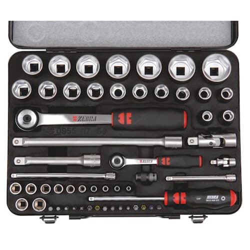 Комплект торцевых головок 1/2 и 1/4 дюйма. 56 предметов