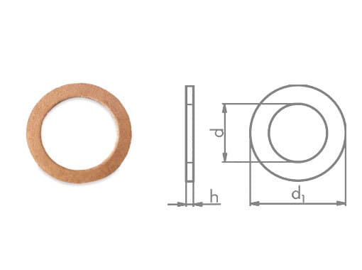 Кольцо уплотнительное, медное